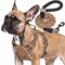 Haapaw Heavy Duty Taktisches Hundegeschirr für mittelgroße Hunde, kein Zug Verstellbares Haustiergeschirr Reflektierendes Service Training Einfache Steuerung Haustierweste Militär Arbeiten