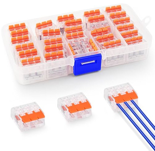 TAIHOBO Klemmen 3 Polig, 30 Stück Kabelverbinder, Wiederverwendbare Klemmen Elektro, Kabelklemmen Elektro, 0,14-4mm² Leiter Klemme Lüsterklemmen Verbindungsklemme für Elektroinstallation ＆ Feste Kabe