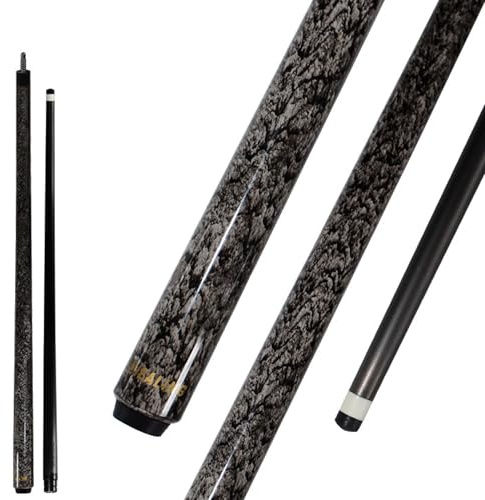 KHEALING Queue De Billard en Fibre De Carbone, 142 cm, Pointe 12 mm, Carom Billiards Queue Professionnelle avec Chalk Et Gants