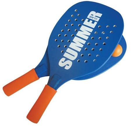 Paar Strandschläger für Beach Tennis mit weichem Ball, für Meer, Strand und Garten, ideal für Kinder und Erwachsene