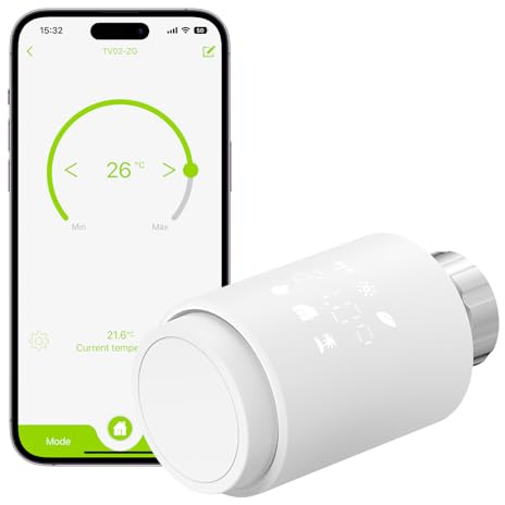 Smart Heizkörper-Thermostat Radiatorventil, Thermostat mit Fernsteuerung via Tuya/Smart Life App-Funktion, Benötigt Zigbee 3.0 Hub(Nicht inbegriffen), kompatibel mit Amazon Alexa/Google Home