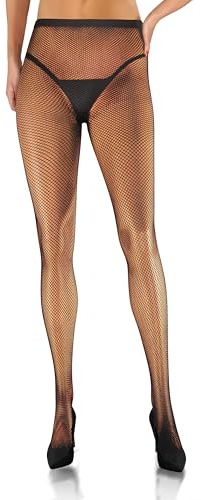 sesto senso Collants Résille Petits Trous Bas Résille Taille Haute Culotte Partie Bas Résille Noir XL/XXL Black