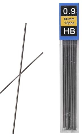 Lot de 12 recharges de porte-mines lisses pour crayons mécaniques - Accessoire pour l'école et les adolescents - Pour garçons et filles - Pour la maison, la famille, les jeunes, les examens et les