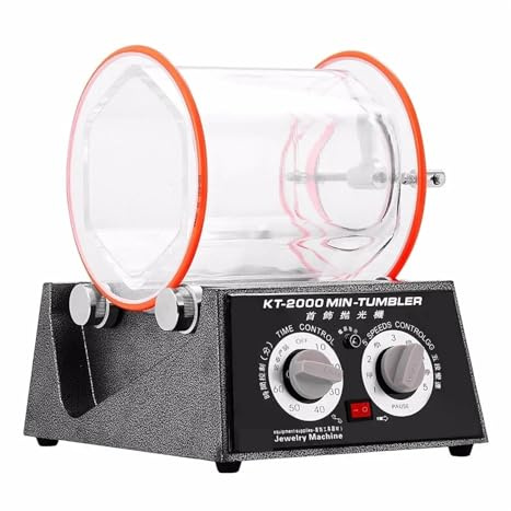 5kg Rotary Tumbler Jewelry Polisher Bead Surface Cleaner Drum Polishing Finisher Machine with Timer for Chamfering for Workpiece Surface