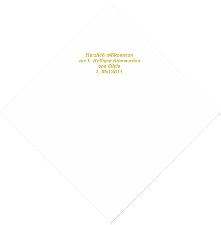 50 weiße Servietten mit Ihrem Namen in goldenen Lettern, ca. 33,5 x 33,5 cm, 3-lagig