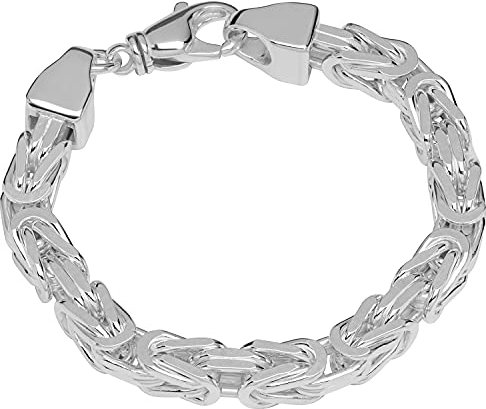 NKlaus cadena de rey 8mm cadena de plata 925 plata de ley rey pulsera sólida hombres 22cm 3486