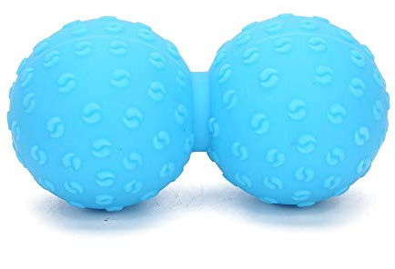 Doppia palla da massaggio, palla da massaggio yoga alle arachidi per il relax muscolare, terapia del punto trigger(Blu)