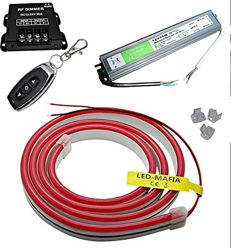 12V / 230V (Netzteil) + Fernbedienung Dimmer + LED Streifen Stripe Licht Unterbankbeleuchtung Saunabeleuchtung Saunalampe (5m - 17,99€/m, warmweiß)