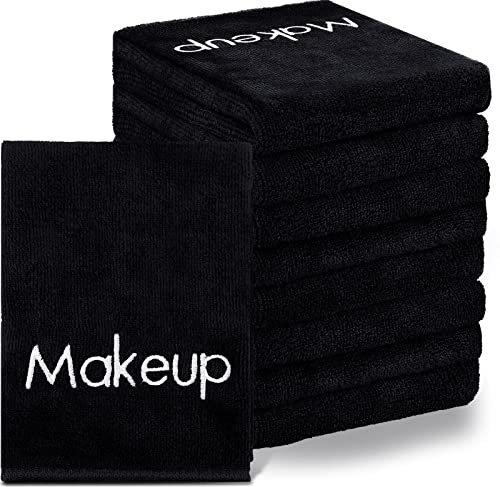 Shimeyao 20 Pack Makeup Towels Black Makeup Washcloths for Face Microfiber Remover Cloth 13x13 Inch Quick Dry Face Towels for Cleansing Hand