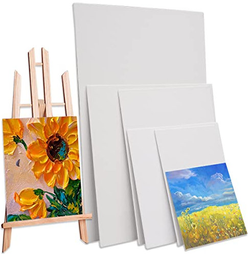 6 Stück Leinwand zum Bemalen Set, Canvas Leinwand 30x20, 20x15, 15x10, 20x20, 15x15,10x10cm, Kleine Leinwand, Leinwände zum Bemalen, Leinwand Rahmen Keilrahmen Set, für ölfarben, Gouache, Acrylfarben