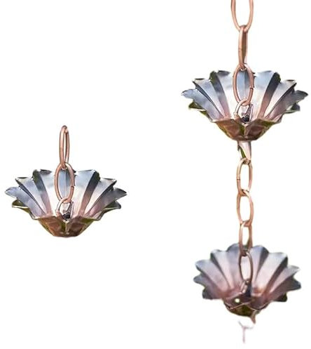 Regenkette Regenketten für Dachrinnen Bei Starkem Regen, Dekorative Regenkette aus Eisen Zur Wasserumleitung, Außenraum-Gartenkunst-Geschenk für Mama, Spritzwasserarmes Design ( Color : Style8 , Size