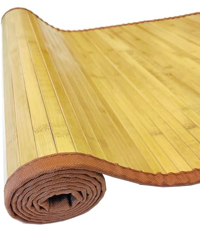 HJJKKH Tappeto in bambù naturale, antiscivolo, 300 x 60 cm, antiscivolo e impermeabile, per soggiorno, patio, cucina, esterno