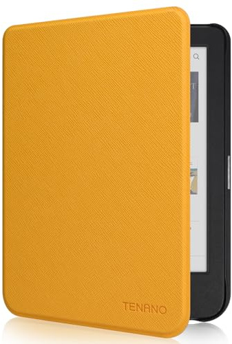 Tenano Hülle für Tolino Shine Color/Shine 5(2024)/Shine 4(2022) & Kobo Clara Colour | BW | 2E, Schlanke Schutzhülle mit Auto Sleep/Wake (Gelb)