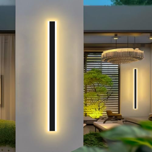 Außenwandleuchten netzbetrieben 120CM,30W 3 Farben Modern Wall Lights Dekorative Wandleuchten Außen,IP65 Wasserdicht Haustürleuchten Wandleuchter Veranda Leuchten für Villa Flur Garten Garage