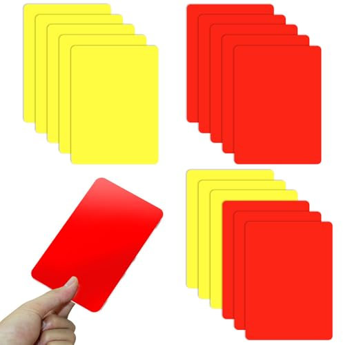 16 Stück Fußball Schiedsrichter Karten Set,Robuste Gelbe Rote Karte Fußball aus PVC,Schiedsrichter Karten,Schiedsrichter Tool-Fußball-Warn-Und Auswurfkarten,Zubehör für jedes Fußballspiel Set
