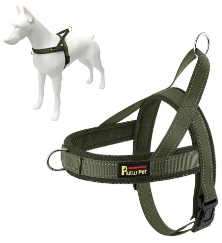 Plutus Pet No Pull Dog Harness with Breathable Mesh Padded, Adjustable Reflective Escape Proof Dog Harness, Quick Fit Dog Vest Harness for Small Medium Large Dogs(L, Ranger Green)
