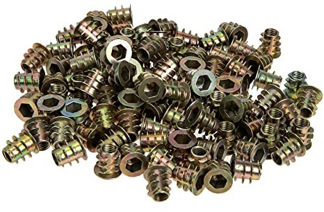 Veemoon 100piezas Insertos Roscados De Tornillo Tuerca Para Muebles De Madera Aleación De Zinc Resistente