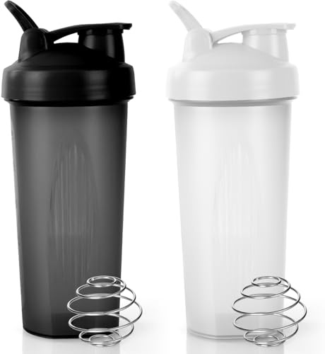 ACWOO Shaker Protéiné 700ml, 2PCS avec Balle Mixage, Bouteille Sport Sans BPA