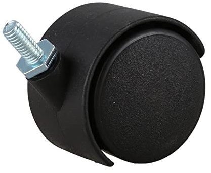QHLMLL Barra filettata da 6 mm, Ruota Girevole a Doppia Ruota da 40 mm, connettore per Barra filettata Nera, Ruota Doppia, rotelle per sedie (Colore: Nero)
