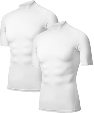 DANISH ENDURANCE T-Shirts de Compression Homme, Séchage Rapide, Lot de 2 | T-shirts de Compression, Séchage Rapide et Maille Respirante, Coupe Ajustée pour la Course et l'Entraînement