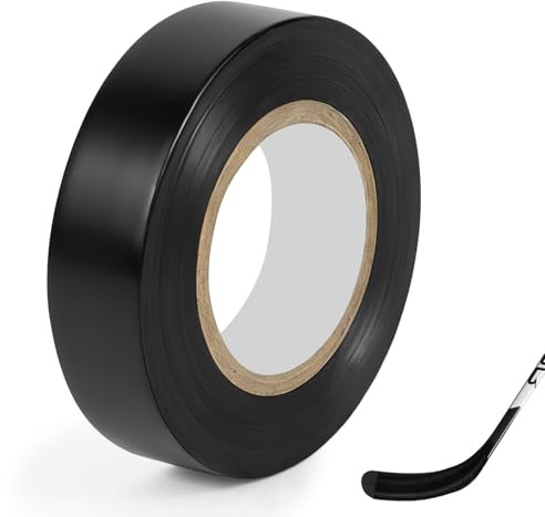 APXEL Grip Tape, Ruban Adhésif Sport, Autocollant Hockey Bande, Anti-Dérapant Ruban Adhésif de Hockey, Résistant PVC pour Badminton Raquette Squash Tennis, 18mm*20m, Noir