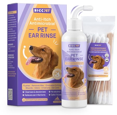 HICC PET Ear Cleaner for Dogs & Cats, Dog Ear Drops, 118ml