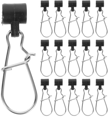 Homoyoyo Agrafes de Pêche Renforcées en Acier Inoxydable 25 Pièces, Mousquetons Verrouillables Taille 6 Noirs, Accessoires Solides pour Fixation Ligne D’hameçon, Kit Tacle Polyvalent
