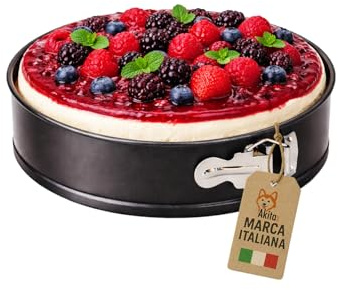 AKITAInk Tortiera a Cerniera Antiaderente da 18 a 28 cm - Stampo per Dolci Apribile, Ideale per Cheesecake, Torte e Preparazioni da Forno (18 cm)