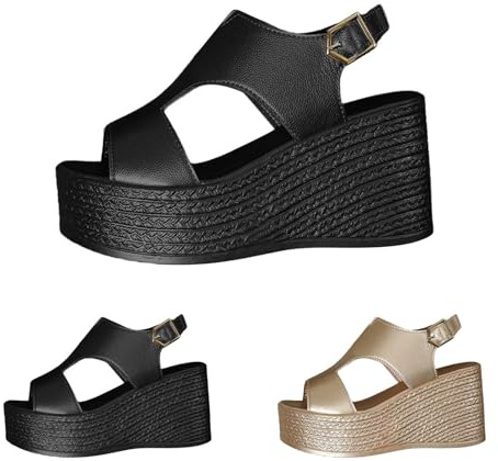 Platåsandaler damer, höga klackar – sandaletter, damer, sommar, eleganta med kilklack, sommarskor, fiskmunspumps, plattform, högklackade, peep-toes, pantoletter, kvällsskor