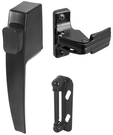Prime Line Products K 5007 Screen & Storm Door Latch Set, Push-Button, Black - Quantity 4