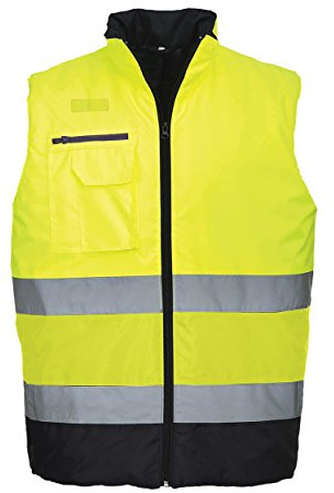 Portwest Hi-Vis Two Tone Bodywarmer, Size: M, Colour: Yellow/Navy, S267YNRM
