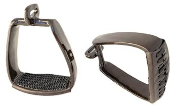 PS Pferdeartikel Steigbügel Aluminium in braun und schwarz - 90° gedreht Farbe braun