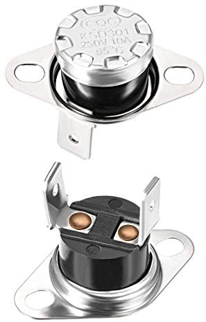 sourcing map Interrupteur contrôle température KSD301 thermostat 95°C 10A normalement fermé NC 2Pcs