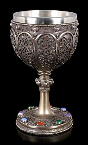 Heiliger Gral Kelch - bronziert | Weinkelch, Dekoartikel, Trinkbecher, H 17 cm, 250 ml