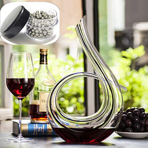 SDFSX Carafe à Vin, Verre En Cristal Sans Plomb Soufflé à La Main, Aérateur De Vin Classique De 1,2 L à 6 Formes, Carafe à Vin Rouge, Accessoires De Vin, Cadeaux De Vin