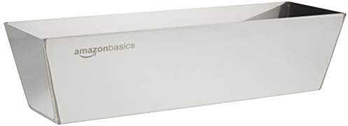 Amazon Basics Rectangulaire Bac à enduit en acier inoxydable, 30.48 cm, Argenté