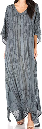 Sakkas Catia Femmes Boho Casual Long Maxi Caftan Robe Kaftan Cover-up LougeWear