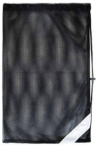 Flow Mesh Gear Bag - Drawstring Swim Bags for Swimming Equipment Available in 8 Awesome Designs (Black)