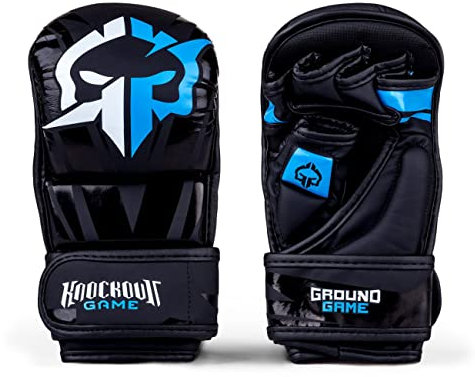 Ground Game MMA Sparring Handschuhe Logo 2.0 | Kunstleder Männer Damen Punchinghandschuhe L/XL | Kampfsport Grappling Boxen Kickboxen Muay Thai Schlagtraining