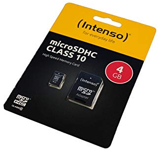 4GB Memory Card compatible with Wiko Birdy 4G, microSDHC, Class 10, HighSpeed, +SD Adapter