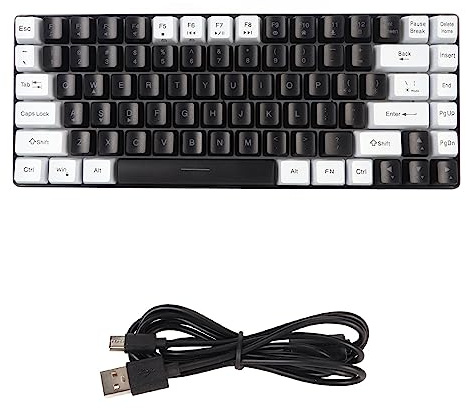 Speltangentbord 80% Layou Ergonomiskt Böjt, Mekaniskt Tangentbord Mekanisk Känsla, Speltangentbord Mekaniskt Mycket Kompatibel med RGB-bakgrundsbelyst för PC-spelare (Svart)
