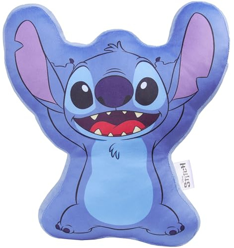 Disney Stitch Cojín 3D, Almohada Decorativa para Sofá, Cojines Cama Decorativos para Niños Mujeres, Ideas Regalo (Azul Stitch, L34 x W32)