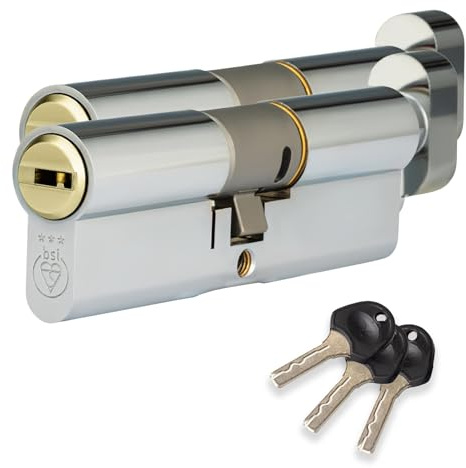 XFORT Colossus Dual Finish 3 Star Kitemarked Keyed Alike Euro Cylinder Lock 50EX/50T (100mm), British Standard TS007 Anti-Snap Barrel Lock, Upvc Door Lock.