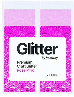 Hemway Craft Glitter Shaker Rose Pink 130g x2 Pack Chunky