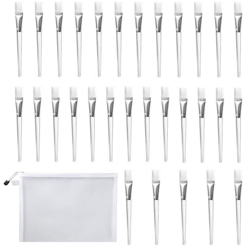 30 Pezzi Di Maschera Per Il Viso, Pennelli Per Applicare E 1 Pezzo Di Custodia Bianca, Pennelli Per Trucco, Strumenti Di Bellezza Multifunzionali, Prodotti Portatili Per La Cura Della Pelle