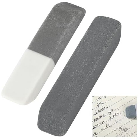 2Pcs Rubber Eraser Sand Ink Eraser Latex-Free Long Lasting Rubbers Correct Mistakes Easily for Deleted Pencil Ink Art Craft Drawing Home School University