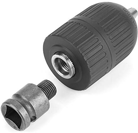 Portabrocas sin Llave de 2-13 Mm 1/2-20UNF con Adaptador de Portabrocas de 1/2” para Conversión de Llave de Impacto