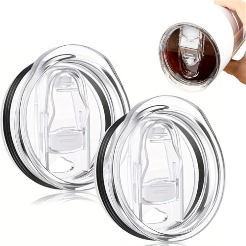 XINCHENG 2Pcs 20oz Tumbler Lid Replacement, Leak Proof Stanley Cup Lid, Travel Spill Proof Cup Lids, Tumbler Lid Cup Covers for Mouth Tumbler Cup