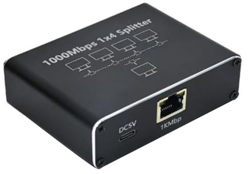 Ohulelks Divisor Gigabit RJ45 de 1000 Mbps, Adaptador Ethernet de 1 A 4, Conector LAN, Conmutador y Acoplador.