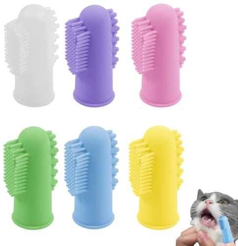 GNALIA 6 Pezzi Spazzolino per Cani, 360º Spazz olino da Denti Del Dito del Cane, Silicone Pets Denti Pulizia Spazzolino per Cani, Cuccioli, Gatti & Piccoli Animali Dentali Cura Dentale